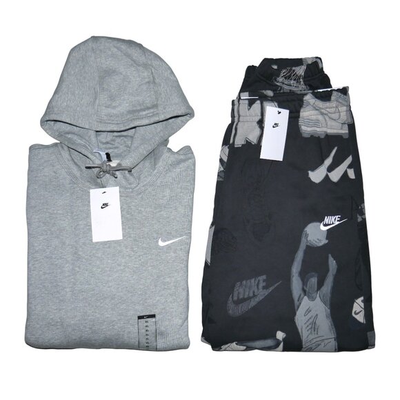 Nike 2 PC Sweatsuit Men's Size XL Fleece Hoodie Sweatpants Tracksuit Outfit NWT - Picture 2 of 11